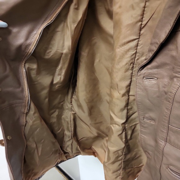 Mens Brown Leather Jacket Blazer Style Outerwear Coat Size Unspecified - Picture 4 of 11